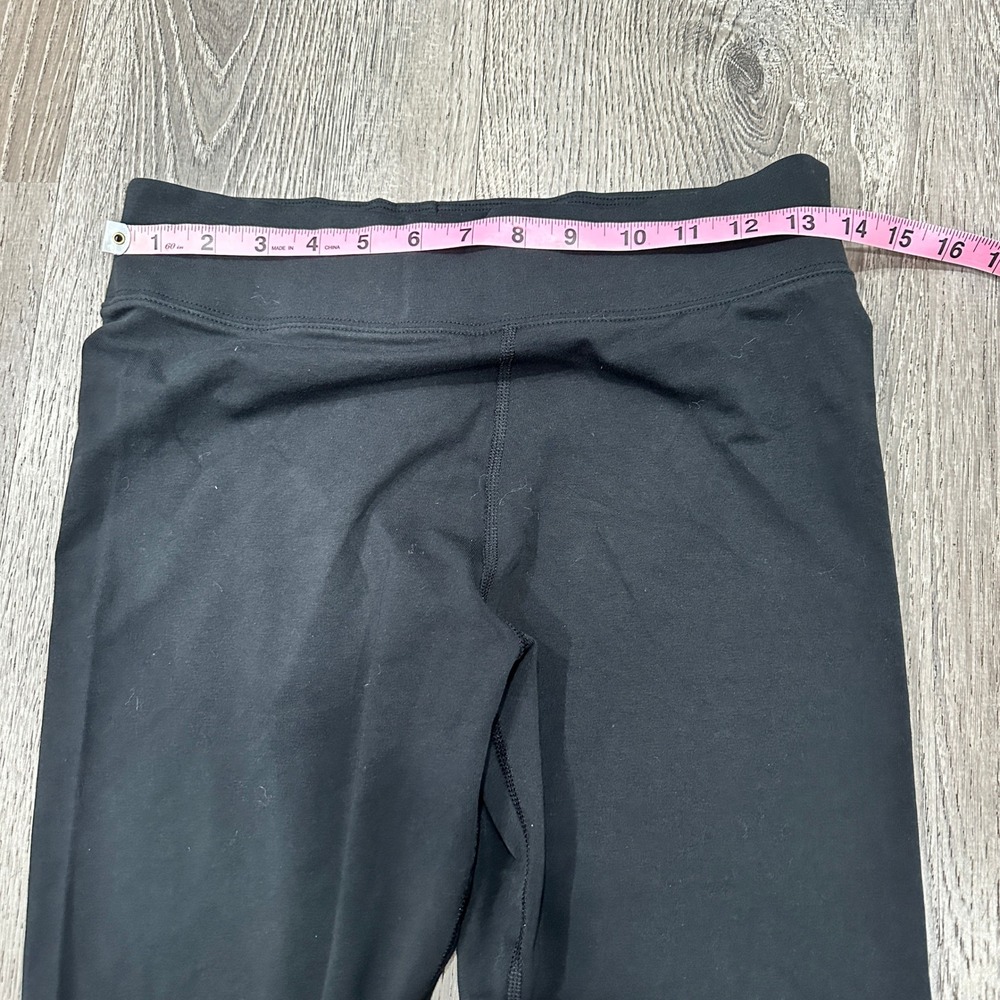 Nike Leggings Women's Large Black Essential Sports White Logo High Rise Leggings - Picture 4 of 12